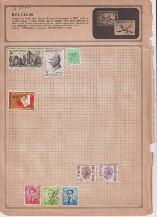 Stamps on paper Mix World