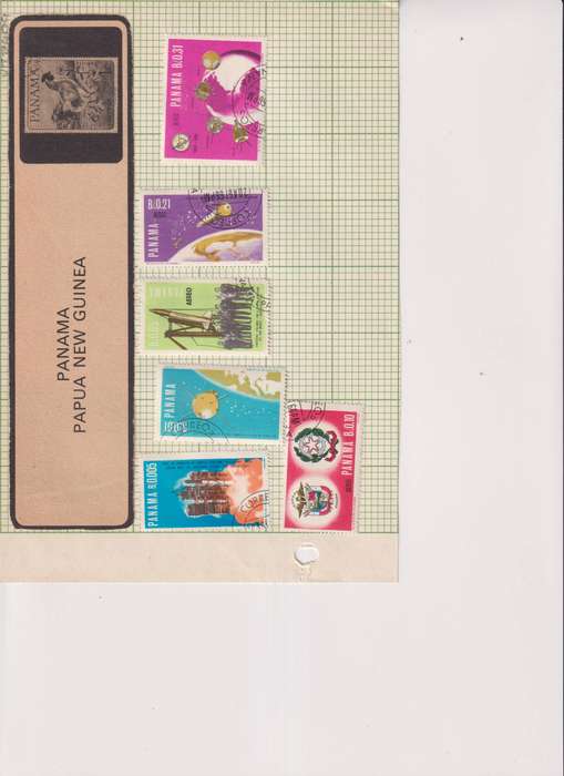 Stamps on paper Mix World