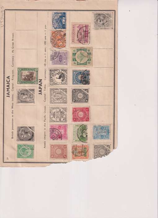 Stamps on paper Mix World
