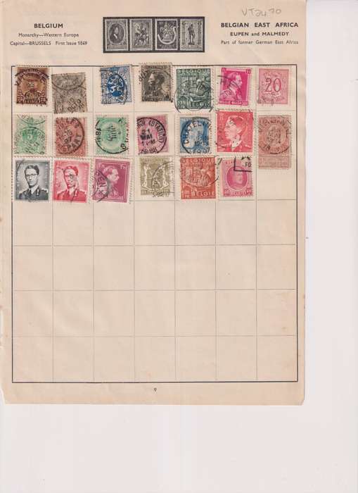 Stamps on paper Mix World