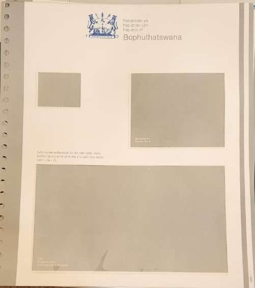 Stamp Collection Davo Pages Bophuthatswana  (Preprinted pages no stamps included)