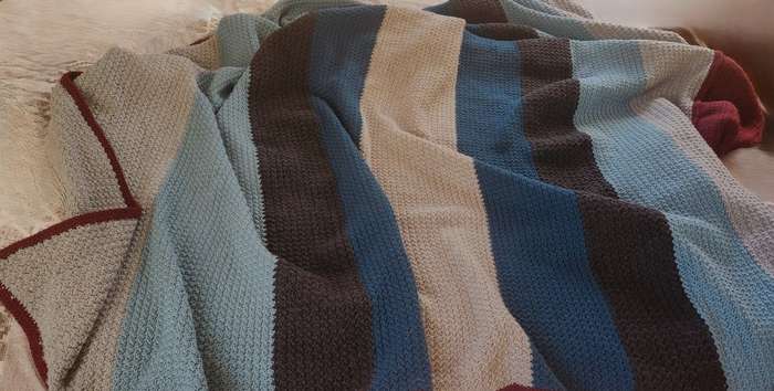 Hand Crochet unique warm winter blanket
