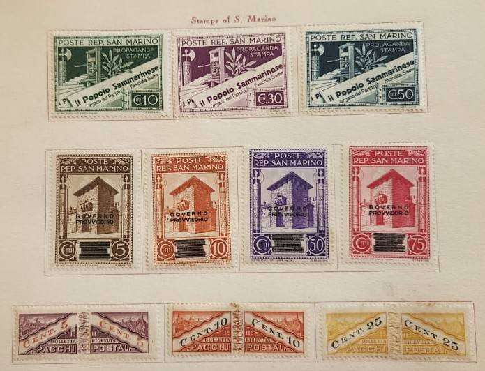Stamps Collection of a Series of Italian Stamps