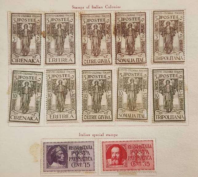 Stamps Collection of a Series of Italian Stamps