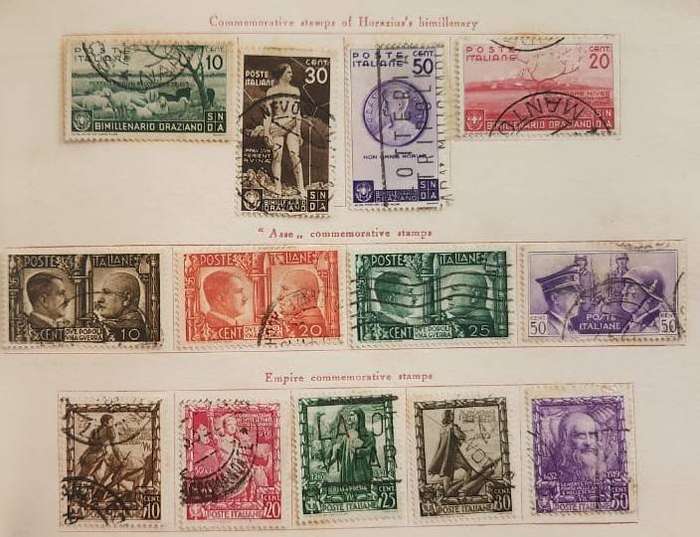 Stamps Collection of a Series of Italian Stamps