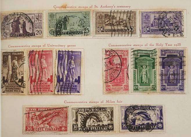 Stamps Collection of a Series of Italian Stamps
