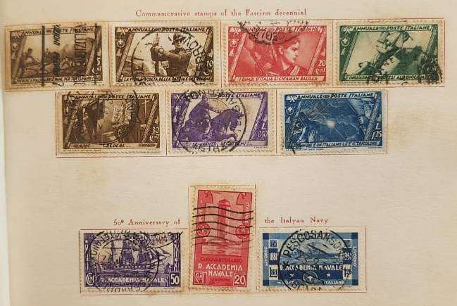 Stamps Collection of a Series of Italian Stamps