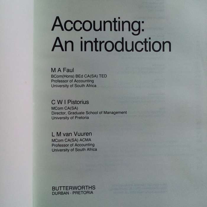 Accounting by Faul, Pistorius, and Van Vuuren  Second Edition  [Good]  Textbook  Category: