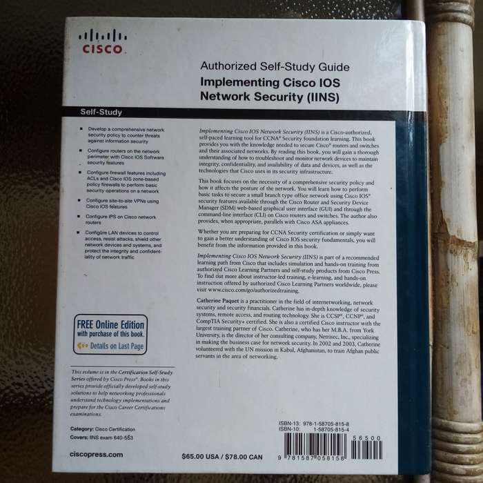 Implementing Cisco IOS Network Security (IINS) 1st Edition - Authorized Self-Study Guide for CCNA Se
