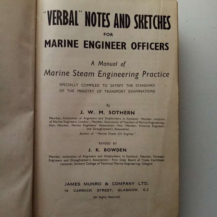 Verbal Notes & Sketches for Marine Engineer Officers - Volume 2 (1939) | Vintage Maritime Engineerin