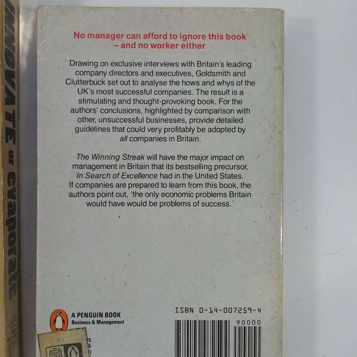 2 Book Bundle - Innovate or Evaporate & The Winning Streak by Walter Goldsmith
