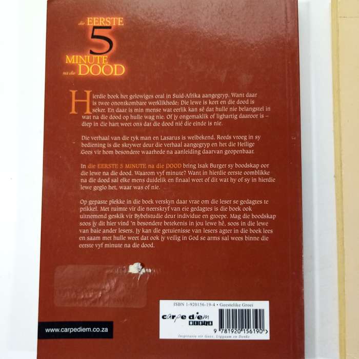 3 Boeke Bundel - Die Eerste 5 Minute na die Dood deur Isak Burger, Ontdek Jouself deur Carolyn Jones