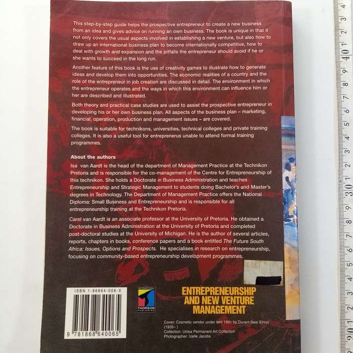 Entrepreneurship and New Venture Management  I. van Aardt, C. Van Aardt, S. Bezuidenhoudt