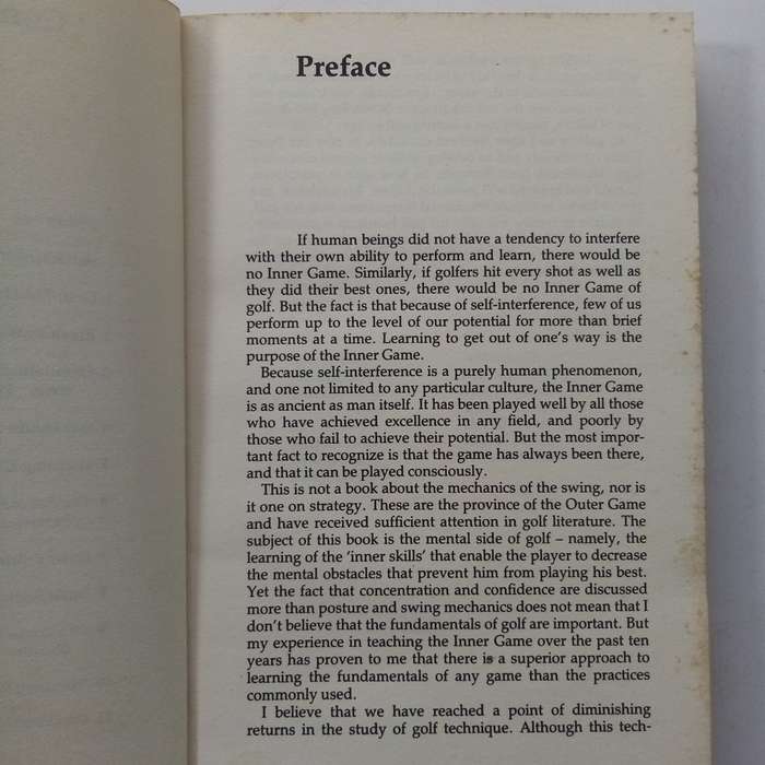 The Inner Game of Golf Book by Timothy Gallwey