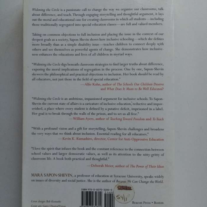 Widening the Circle: The Power of Inclusive Classrooms by Mara Sapon-Shevin - Paperback Edition