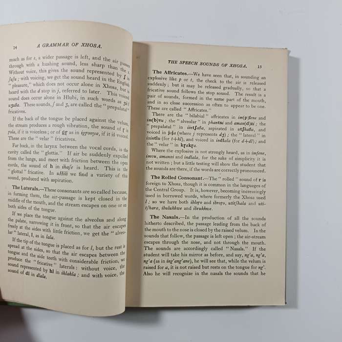 A Grammar of Xhosa for the XhosaSpeaking by W.G. Bennie, Lovedale Press 1939 | Vintage Hardcover