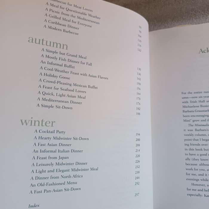The Minimalist Entertains by Mark Bittman  Hardcover, Seasonal Party Menus