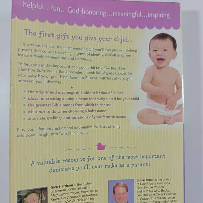 The BestEver Christian Baby Name Book by Nick Harrison & Steve Miller |  Christian Baby Names