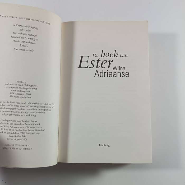 Die Boek Van Ester by Wilna Adriaanse | Afrikaanse Roman, Politieke Intrige, Liefde