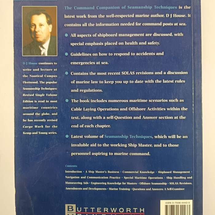 Command Companion of Seamanship Techniques by D. J. House | Maritime Skills Guide