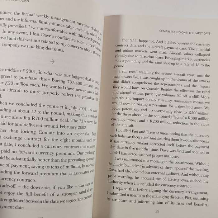 Crash and Burn: A CEO's Crazy Adventures in the SA Airline Industry by Glenn Orsmond