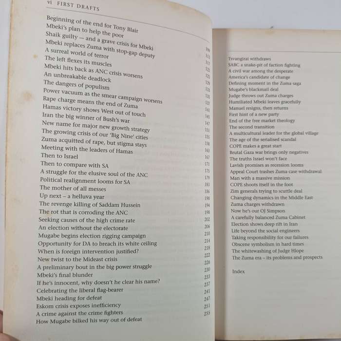 First Drafts: South African History in the Making by Allister Sparks