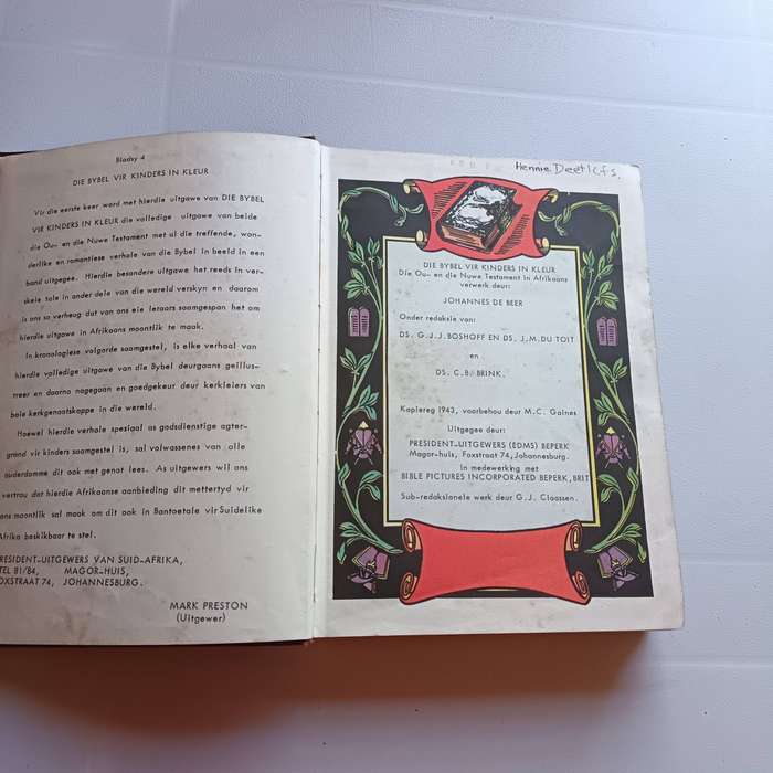 Die Bybel vir Kinders in Kleur | 1943 Uitgawe | Mark Preston | Afrikaanse Kinderbybel