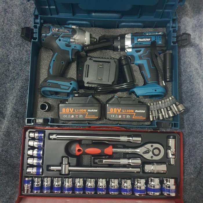24pcs Socket and 88V 2 in 1 Tool Set Combo