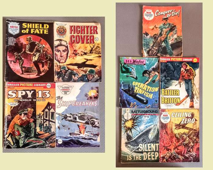 9 x Vintage War Comics
