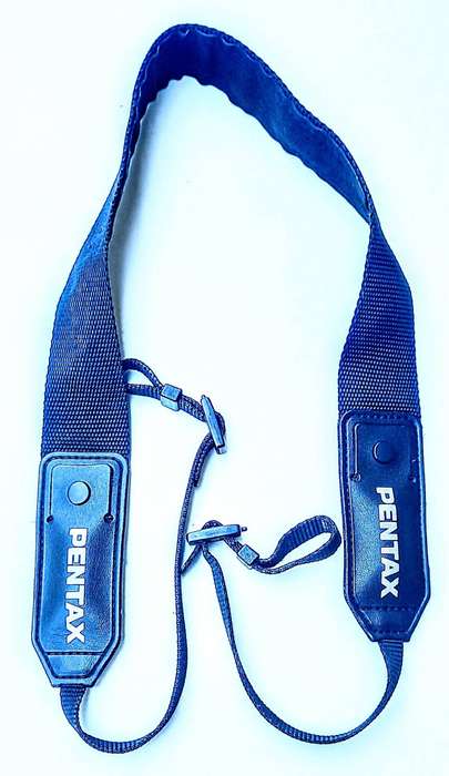 Vintage Pentax Camera Strap with Battery Holding Pockets in Good Condition