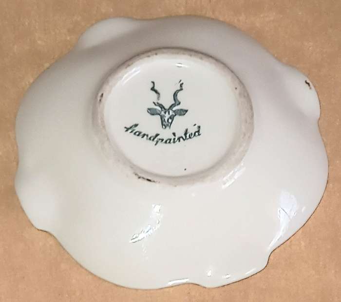 Handpainted Etosha SWA  Ceramic Ashtray. 10cm Diameter