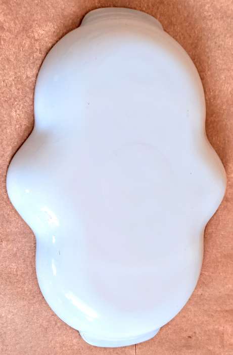 Vintage 1950's Fire King Opaline White Gold Trim Divided Relish Dish