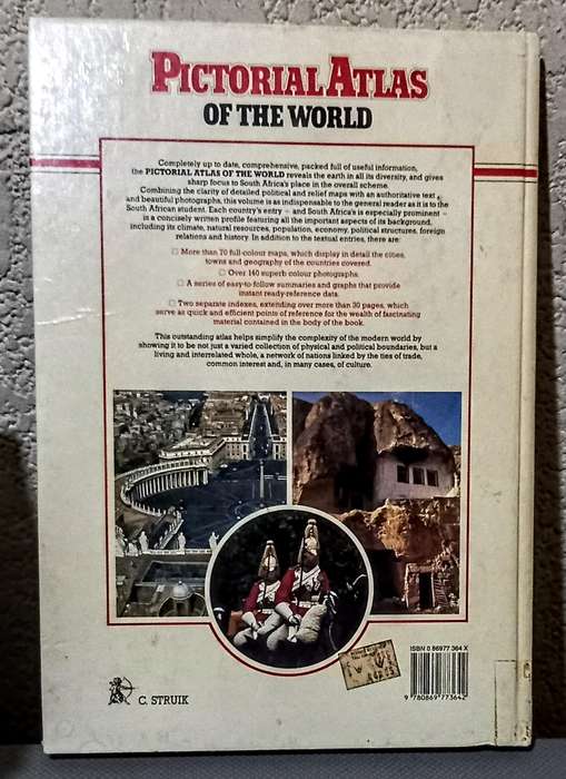 1988 Pictorial Atlas of The World. Hardcover. 38cm x 26.5cm