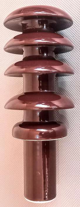 Vintage Brown Glazed Porcelain High Voltage Insulator made in England
