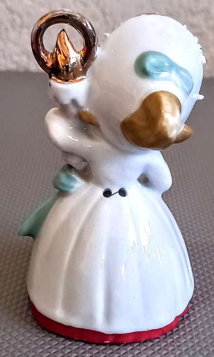 Beautiful Vintage Girl Figurine Bell Ceramic Porcelain. 11cm Tall