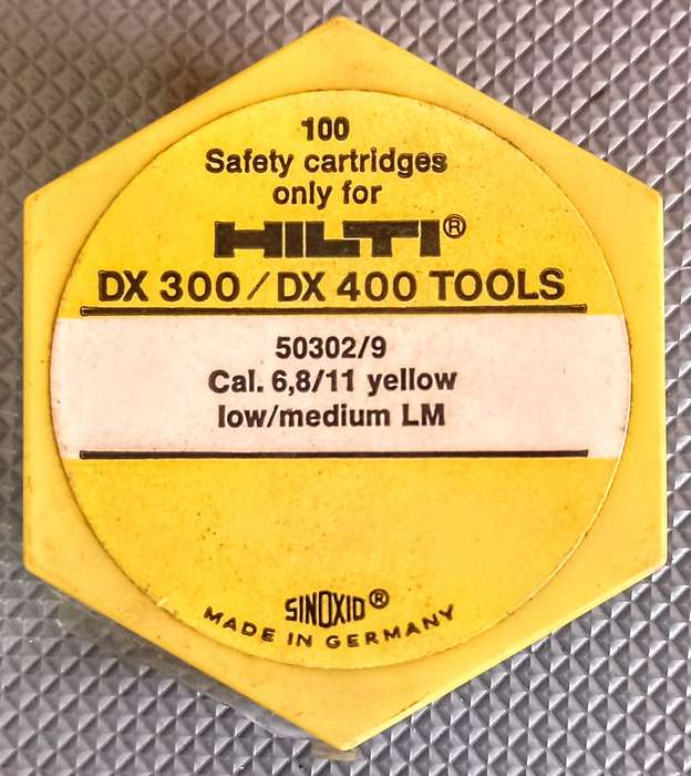 100 Hilti Cartridges Yellow DX300 / DX400