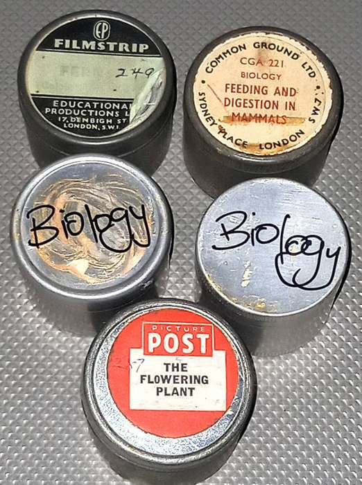 Vintage Educational 35mm Film Strips in Tins