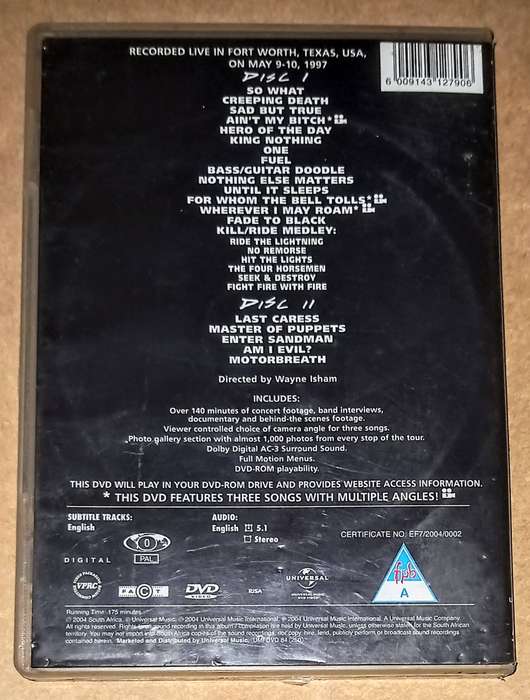 2 DVD Pack Metallica Cunning Stunts 2004