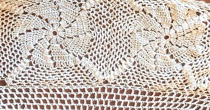 Round Tablecloth Antique Vintage Hand Crocheted. 2.06m Diameter
