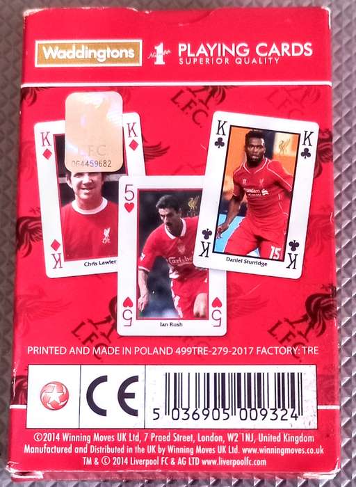 2014 Liverpool FC  Waddingtons No1 Playing Cards