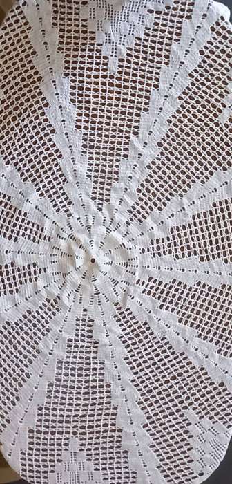 Round Tablecloth Antique Vintage Hand Crocheted. 2m Diameter
