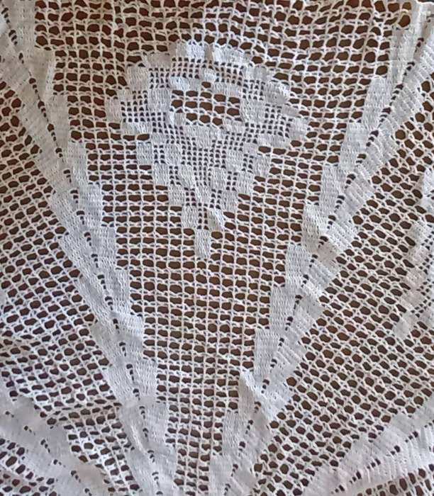 Round Tablecloth Antique Vintage Hand Crocheted. 2m Diameter