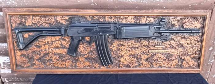 SADF SA Border War R4 Rifle Full Size Replica Weapon identification Molded Foam Plaque.