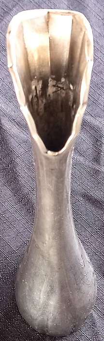 Vintage silver plated swan button vase art deco design weighted bottom. 18cm Height