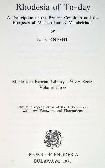 Rhodesiana Reprint Library. Rhodesia of Today 1975