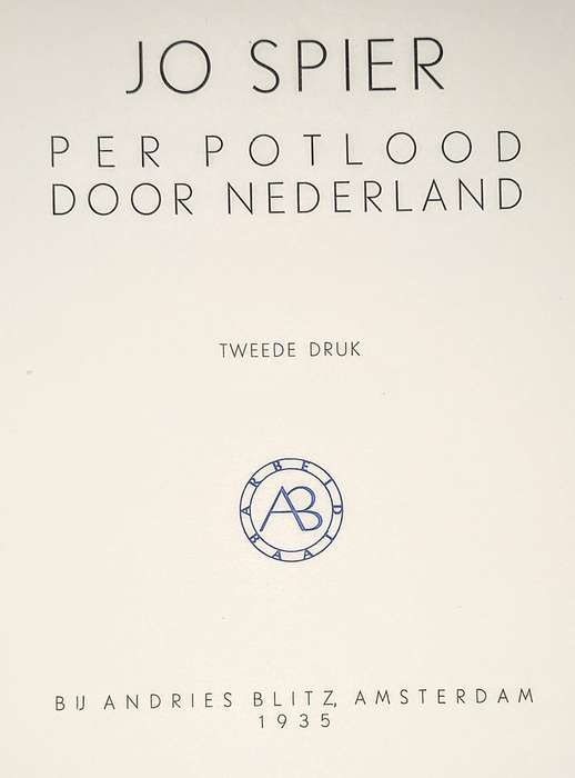 Hardcover 1935. Jo Spier, Per potlood door Nederland