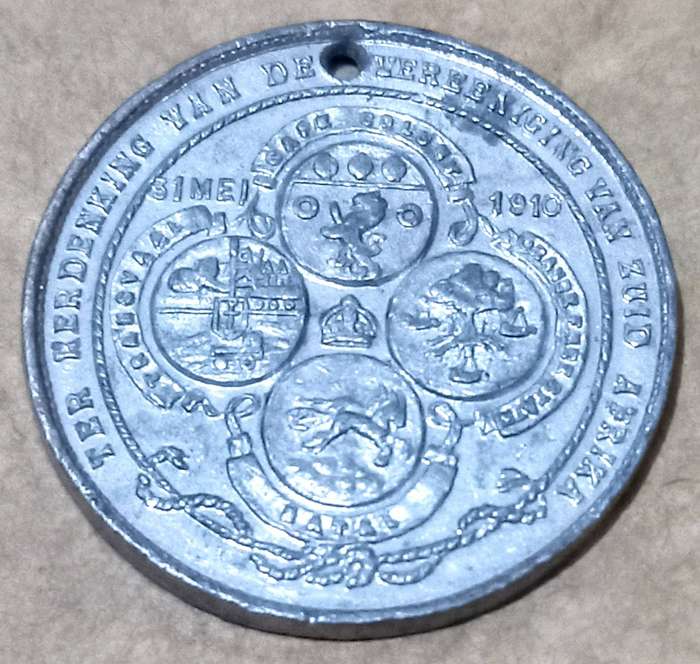 1910 Formation of the Union of South Africa Pewter Medallion
