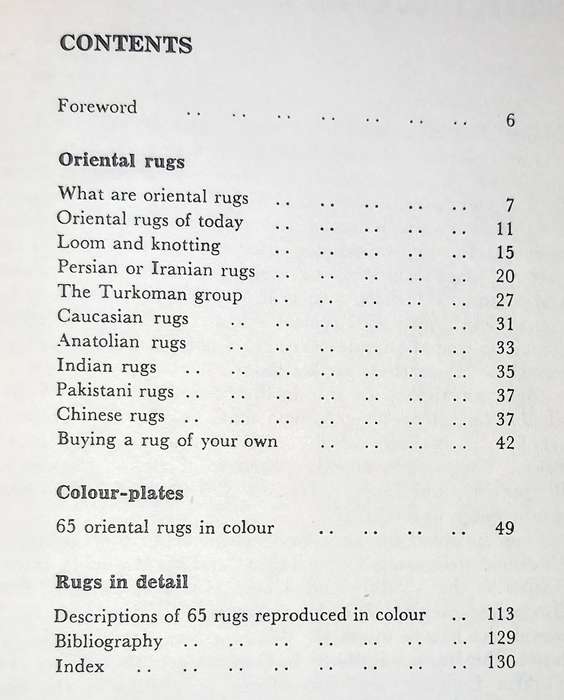 Hardcover 1968. Oriental Rugs in Colour