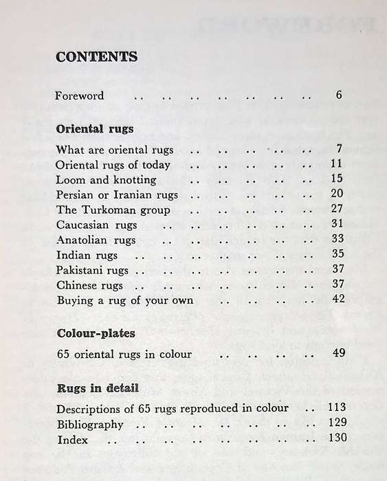 Hardcover 1963. Oriental Rugs in Colour