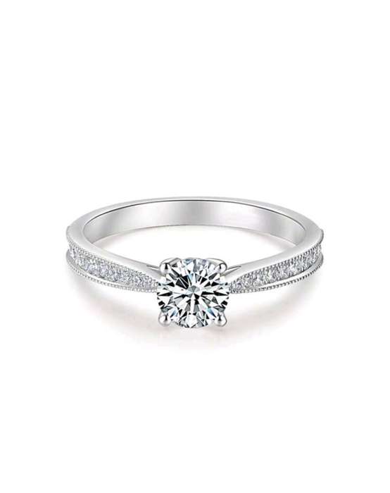0.5CT Moissanite Diamond Ring With GRA Certificate